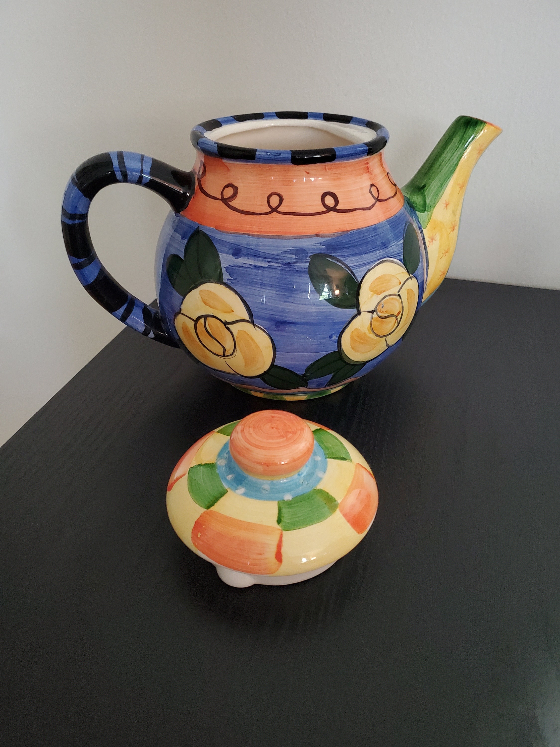 Milson & Louis HandPainted ceramic Teapot Set Etsy