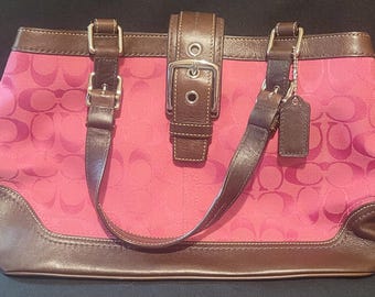 Vintage Y2K Coach Soho Bag / Purple Suede Signature Coach Mini