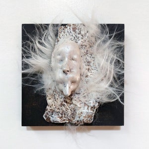 OOAK Wall Sculpture Plaster Art White Figurative - Kingdom IV by ZeroArtefacts