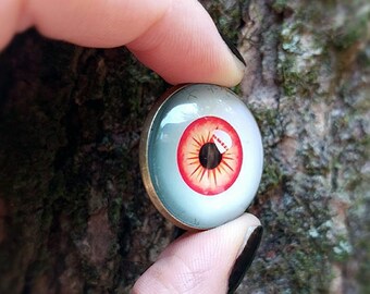 Eyeball Pin Brooch Funny Horror Realistic Glass Eye 3D - Glass Eye V by ZeroArtefacts