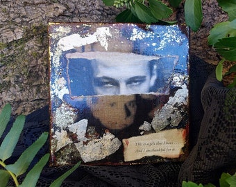 Unique OOAK Collage Painting: Abstract Mixed Media Artwork