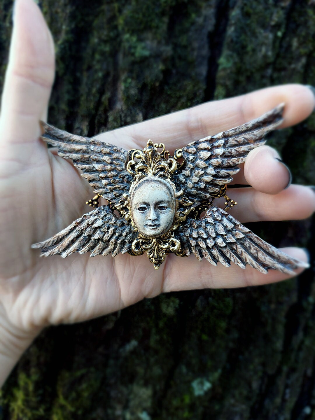 Guardian Angel Brooch: Art Object Handmade Jewelry - Etsy