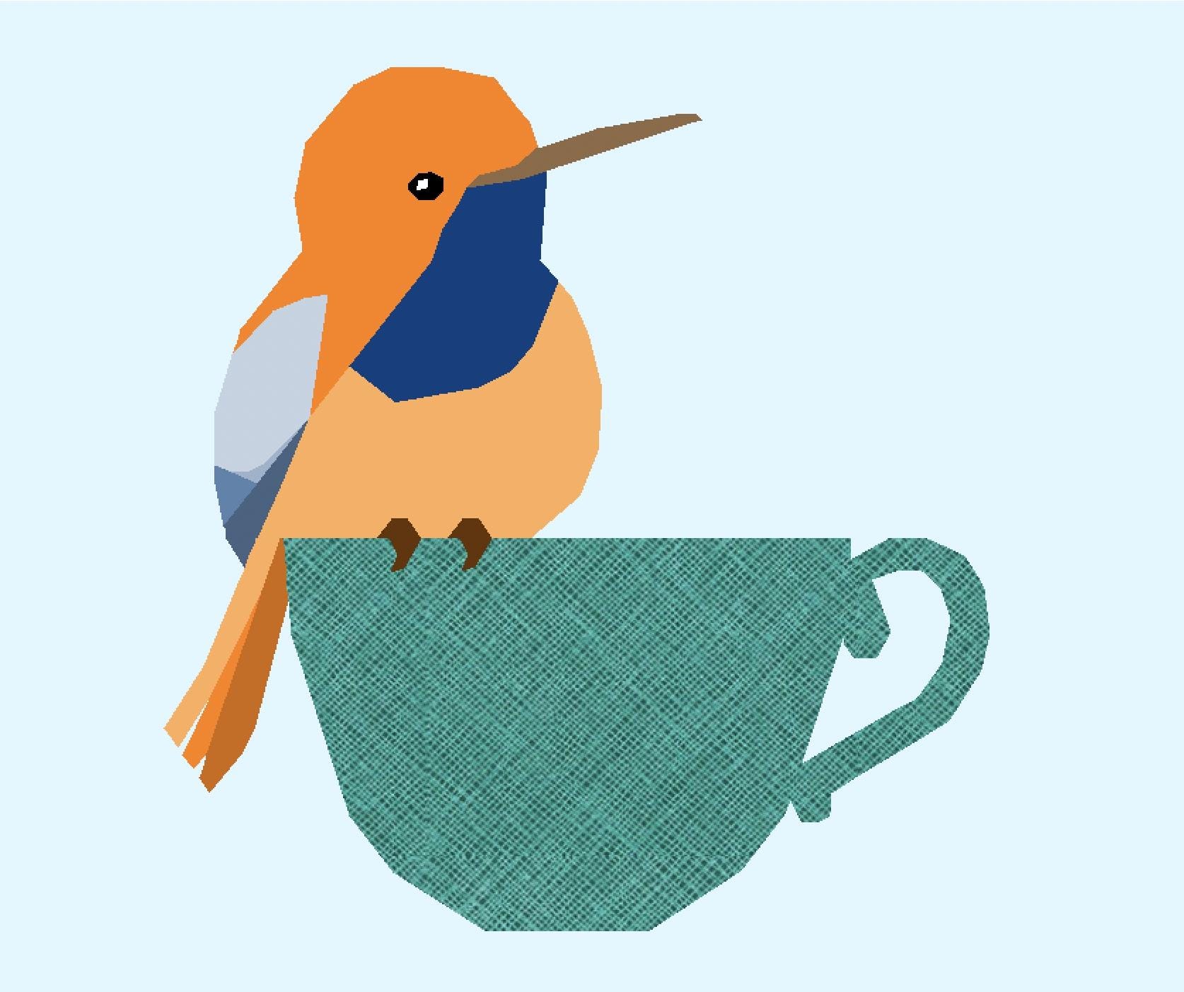 Baby Teacup Hummingbird Foundation Paper Pieced Quilt Pattern PDF - Etsy