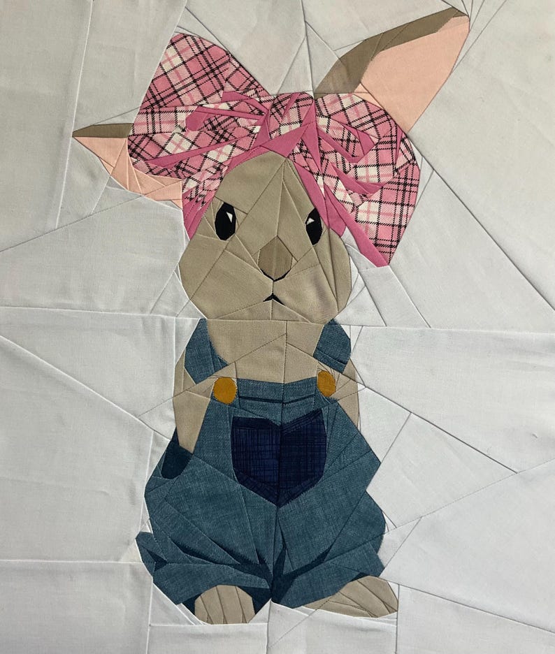 Foundation Paper Pieced Bunny Quilt Block Pattern (PDF Download) - Etsy