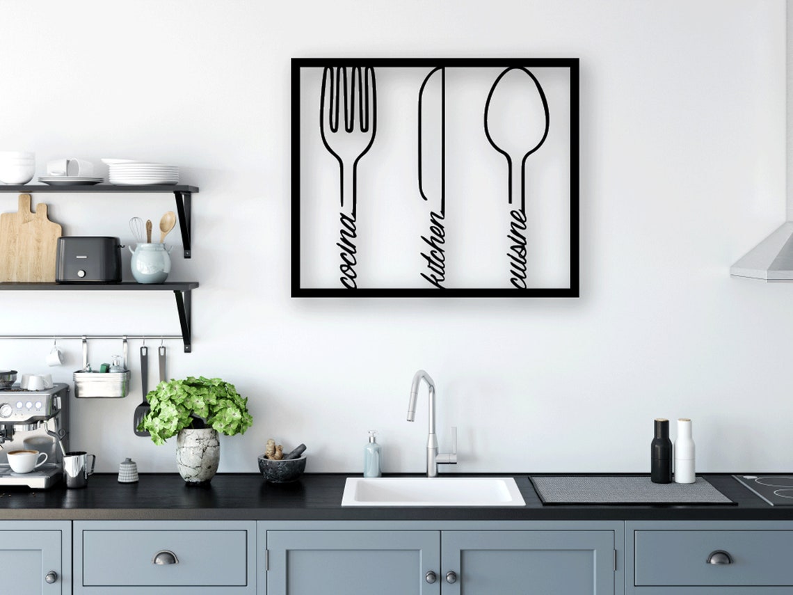 Kitchen Design Laser Cut Svg Dxf Files Wall Sticker Engraving Etsy