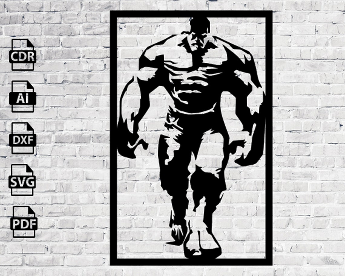 Hulk Marvel Super hero laser cut svg dxf files wall sticker Etsy
