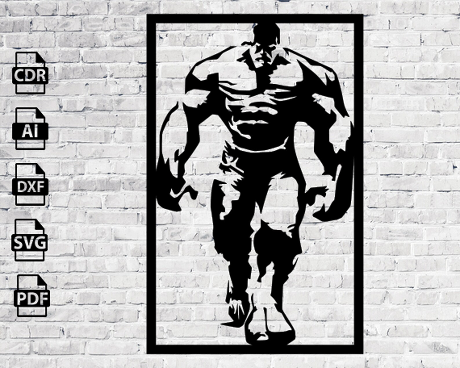 Hulk Marvel Super hero laser cut svg dxf files wall sticker Etsy