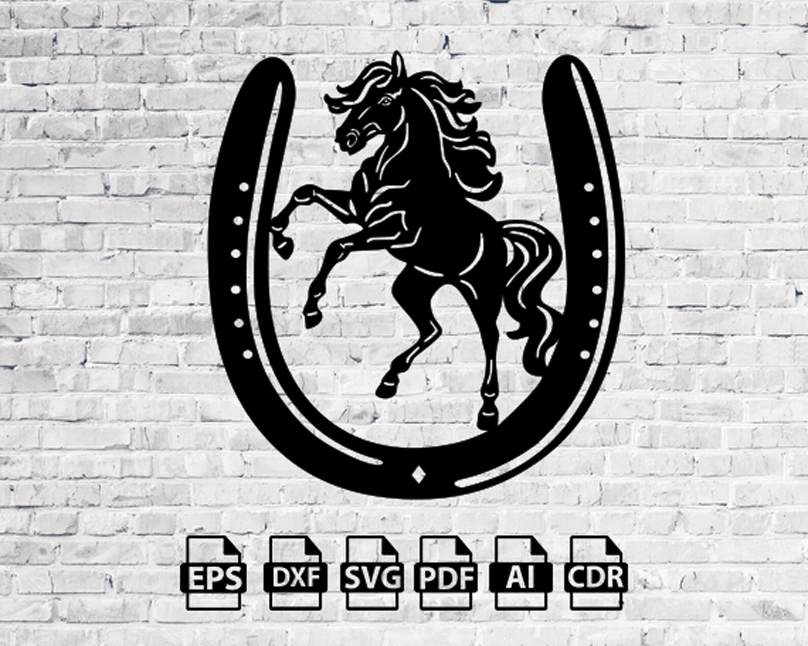 Cheval fer à cheval laser coupé svg dxf fichiers autocollant - Etsy France