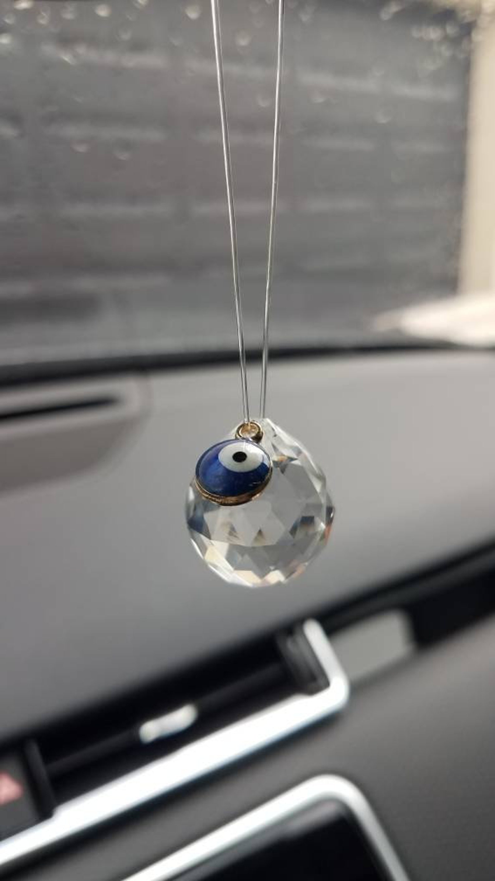 Evil eye car crystal hangerBlack tourmaline car charm sun Etsy