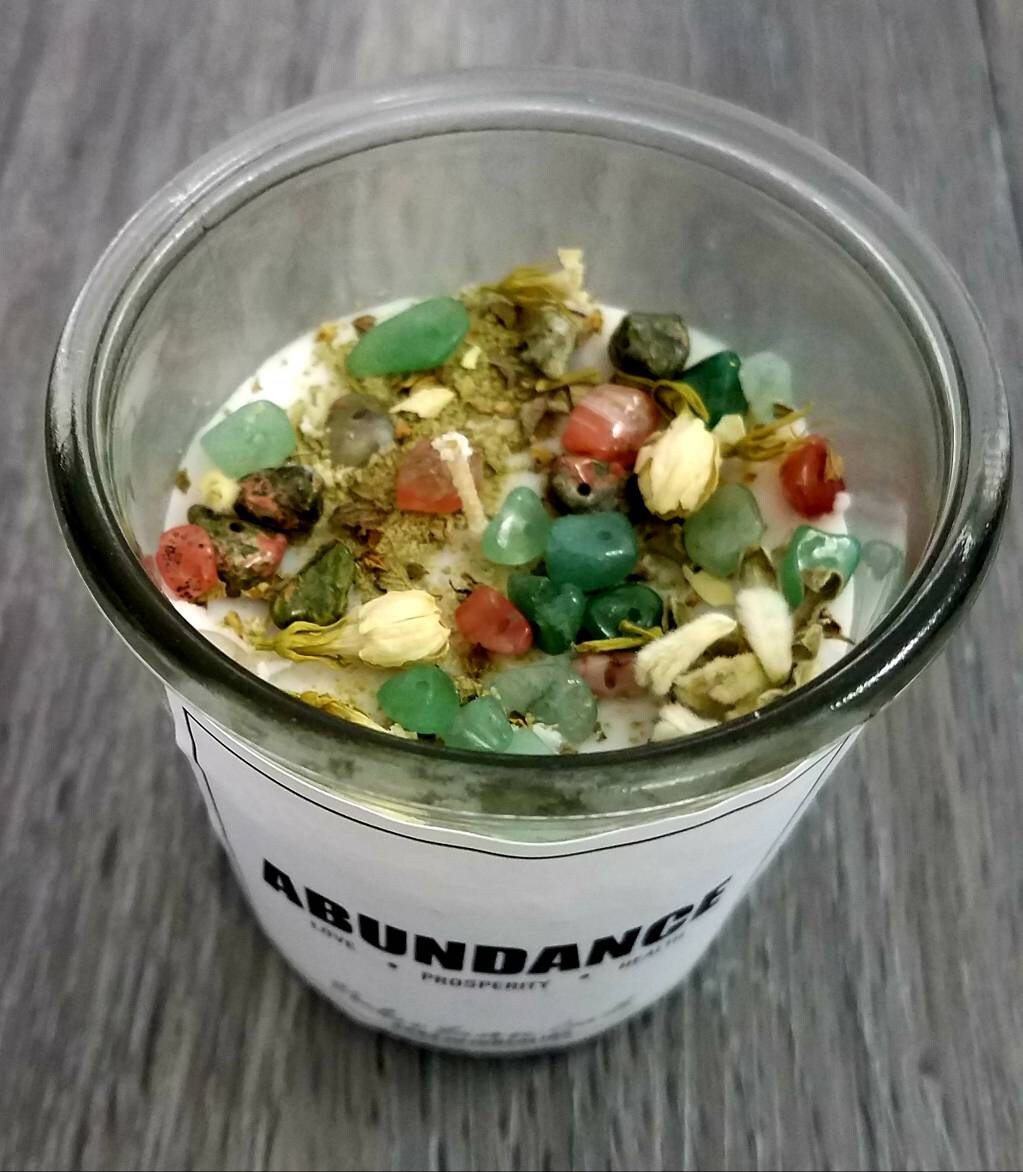 Herbal intention candle healing candles healing crystals Etsy