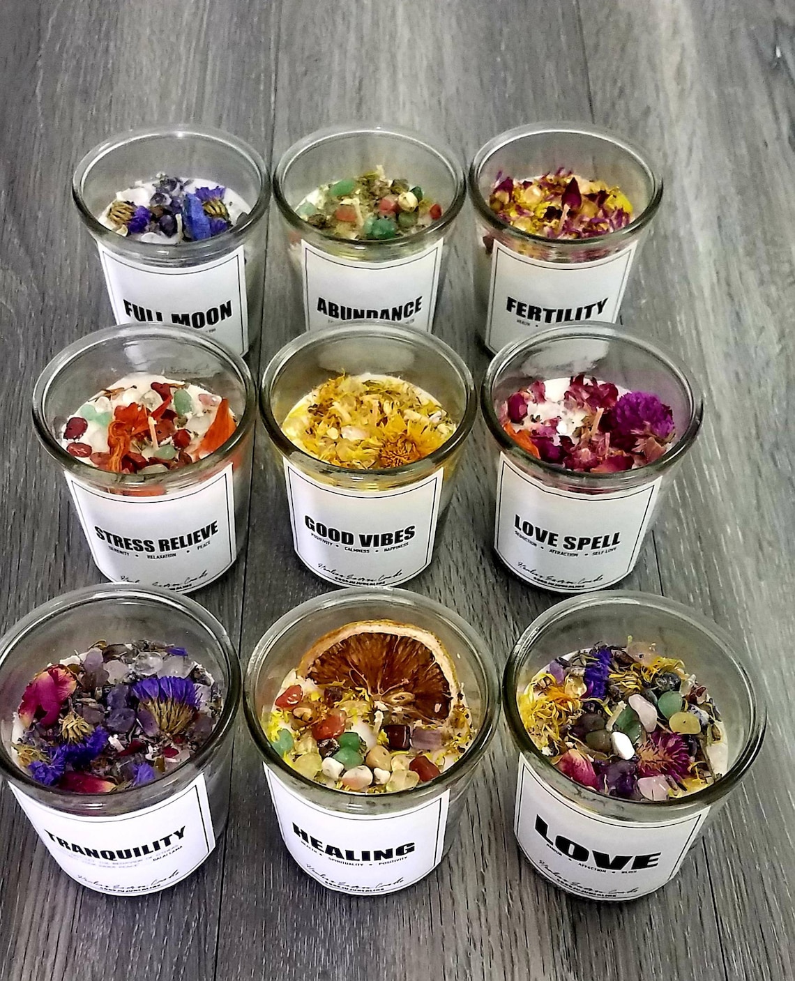 Herbal intention candle healing candles healing crystals Etsy