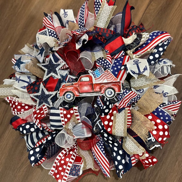 Mesh Ribbon Wreath Etsy