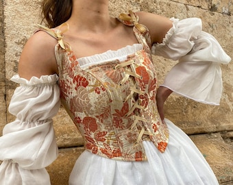 Renaissance Corset Bodice: Handmade Cotton Canvas Ren Fair Costume