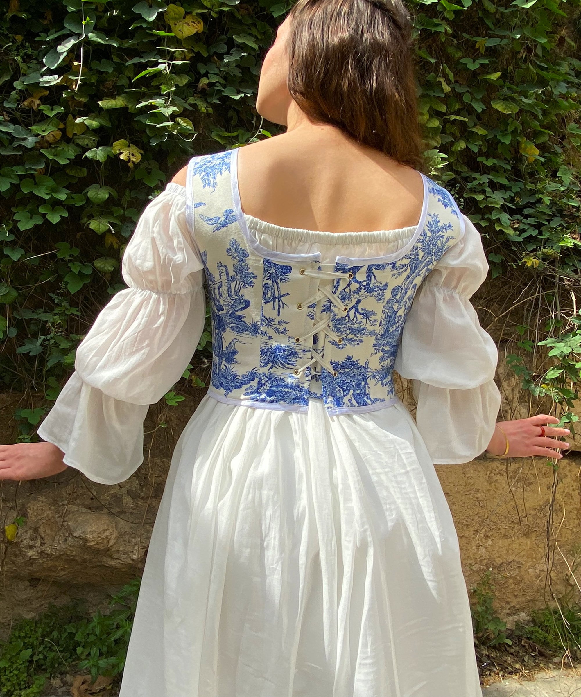 blue buttoned dress Scarlet Darkness Victorian Fairy Dress with Drawstring and Pockets main image 0