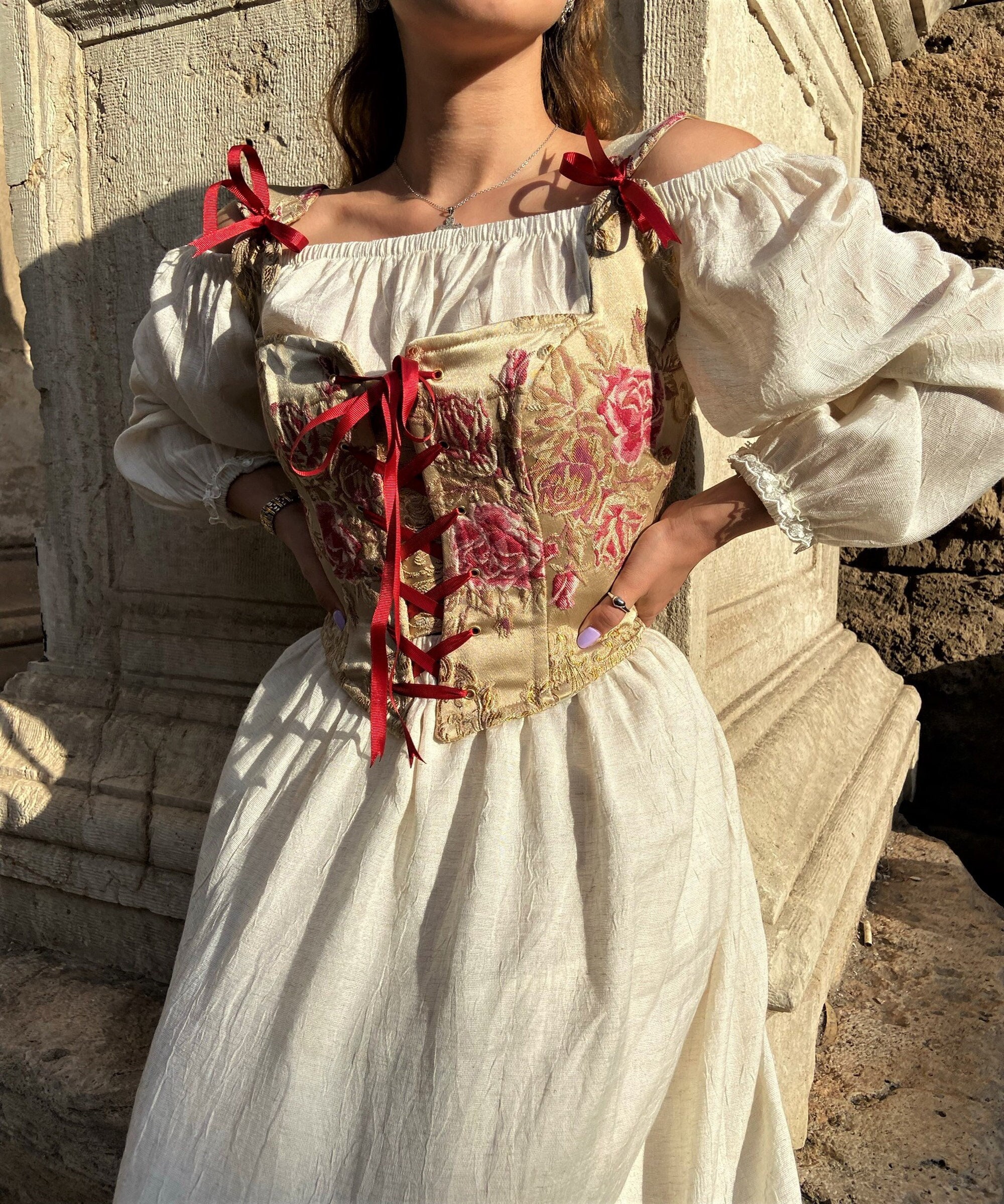 Renaissance Corset, Peasant Bodice, Cosplay, Underbust, Victorian