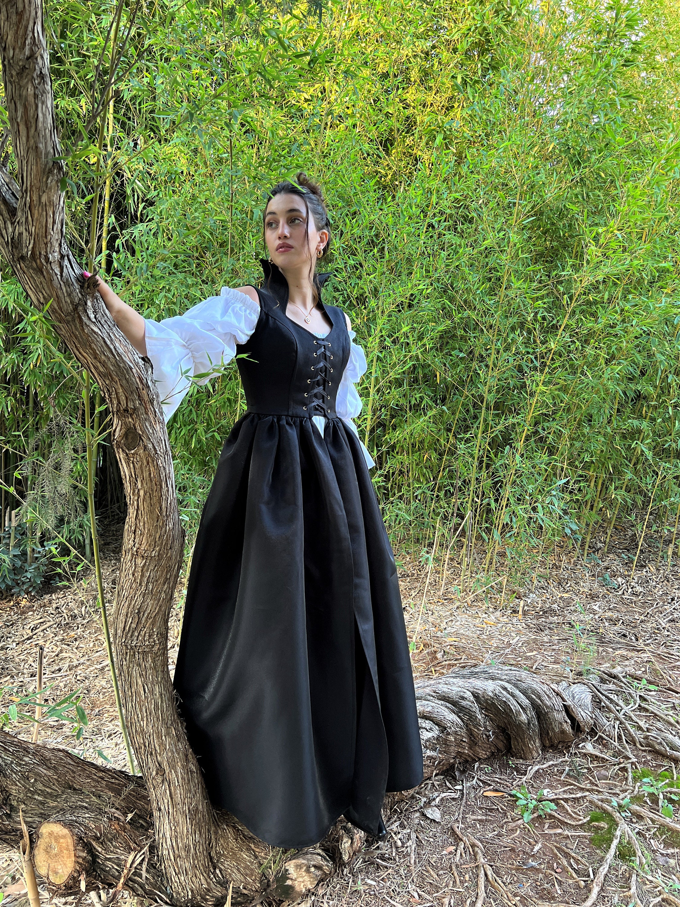 Damen Piratenkostüm Mit Korsett – Off Shoulder Patchwork Kleid & Jumpsuit In Einem, Renaissance-Stil, Kurz