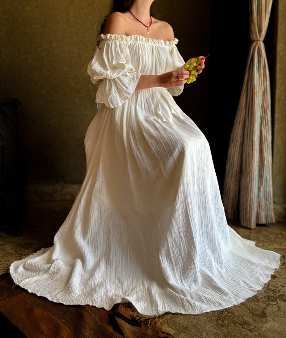 Billowing Sleeves Ruffled Off-Shoulder Blouse Billowing Sleeves Ruffled Off-Shoulder Blouse