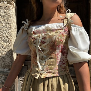 Floral Renaissance Corset Bodice: Made-to-Measure Festival Costume