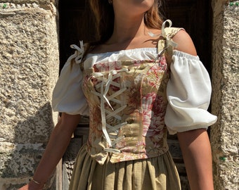 Floral Renaissance Corset Bodice: Made-to-Measure Festival Costume