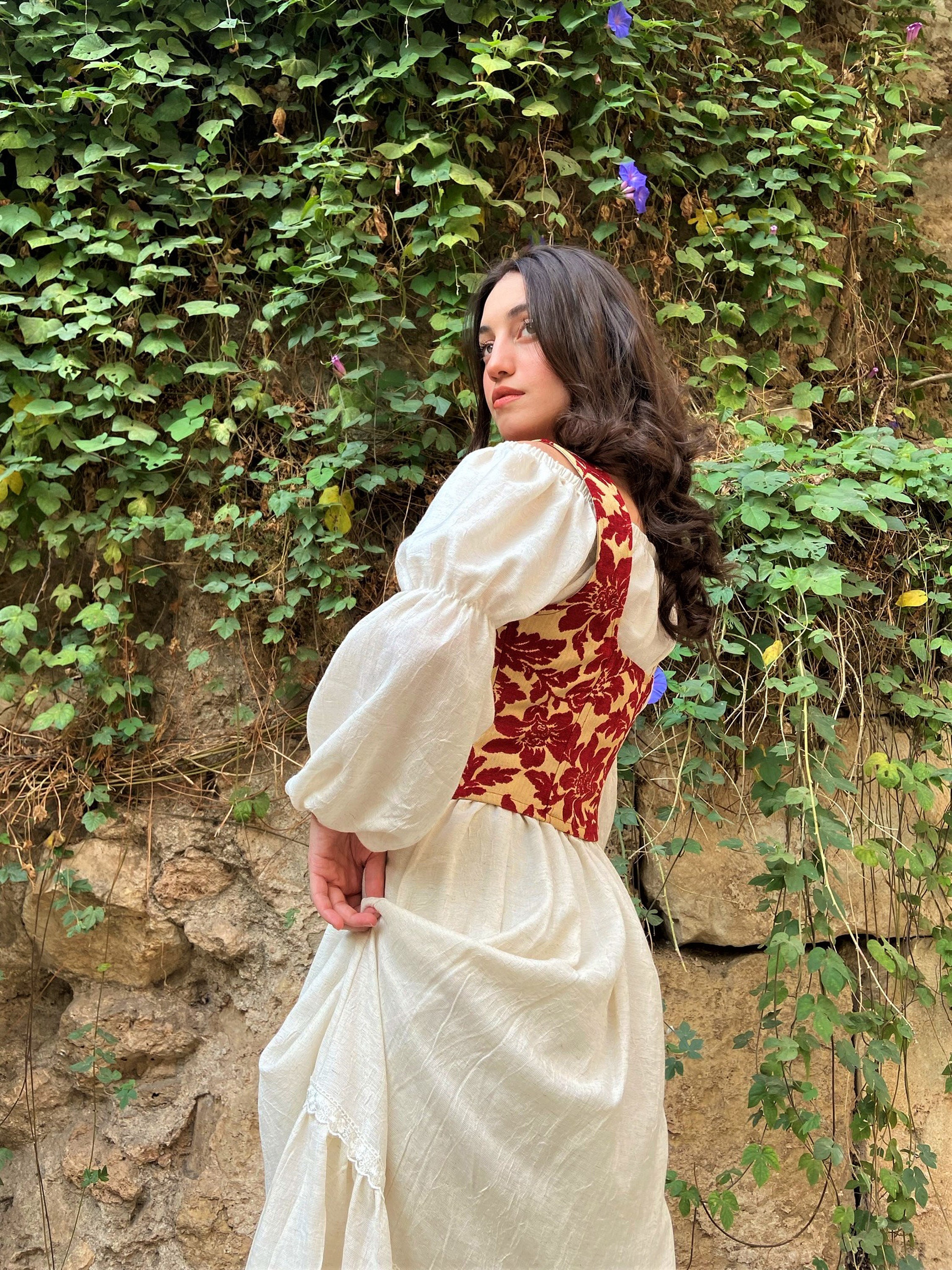 Corpetto corsetto rinascimentale: costume da fiera rinascimentale in tela di cotone fatto a mano - Italia