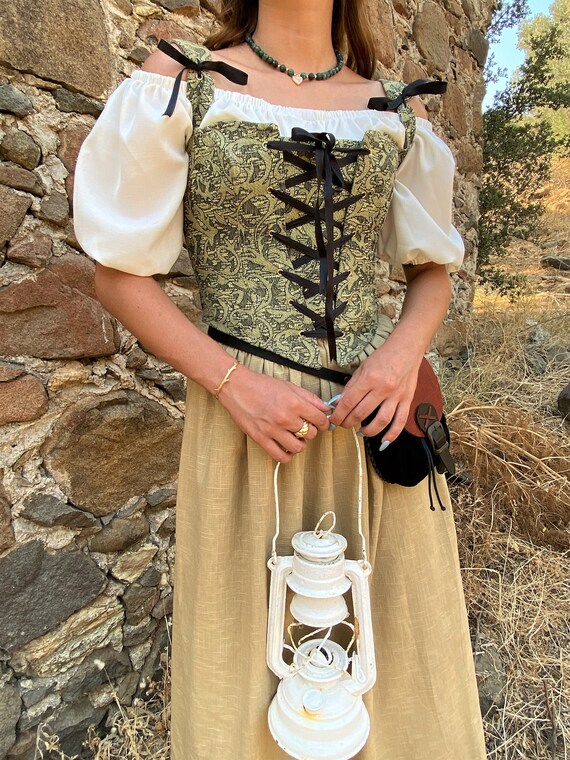 Renaissance Corset Peasant Bodice, Corset Top, Victorian Corset