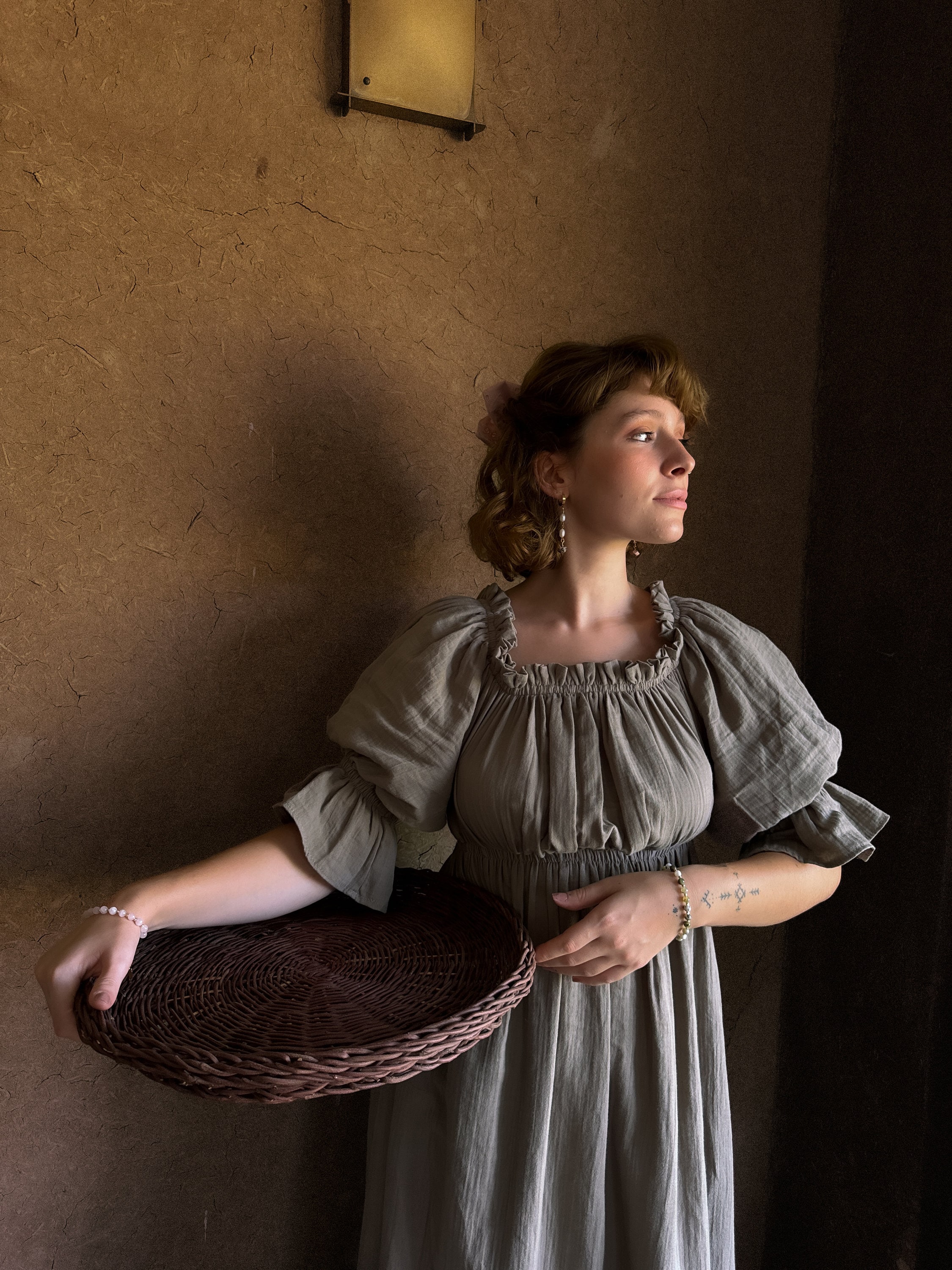 Cotton Renaissance Milkmaid Dress: Ruffle Short Sleeve Chemise - Etsy
