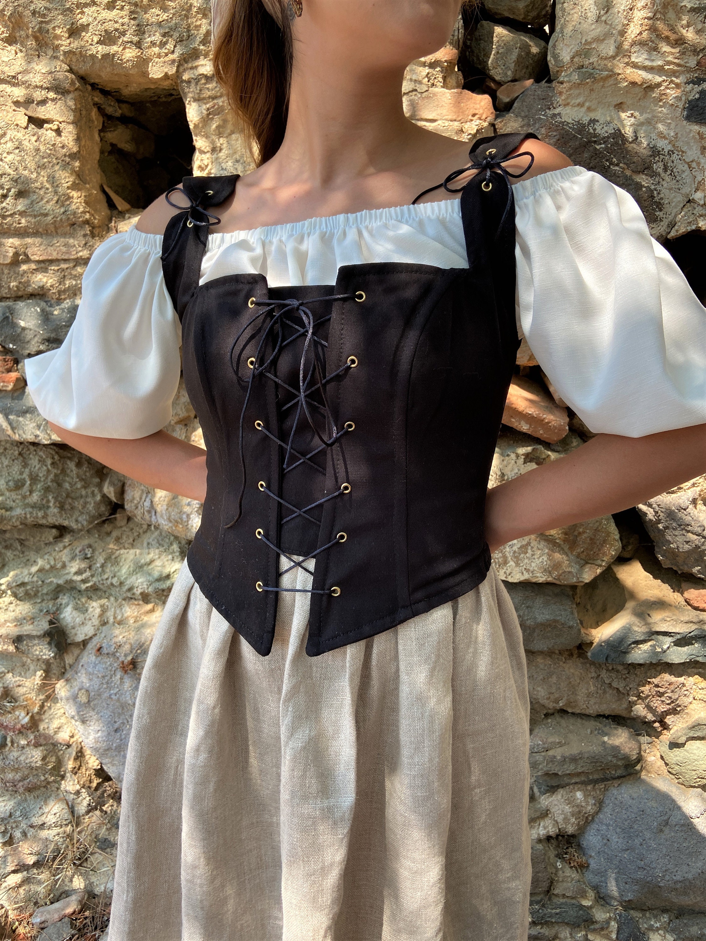 Renaissance Corset Peasant Bodice, Straps Festival Corset, Overbust Made to  Measure, Medieval Corset, Victorian Corset Stays, Cottage Core 