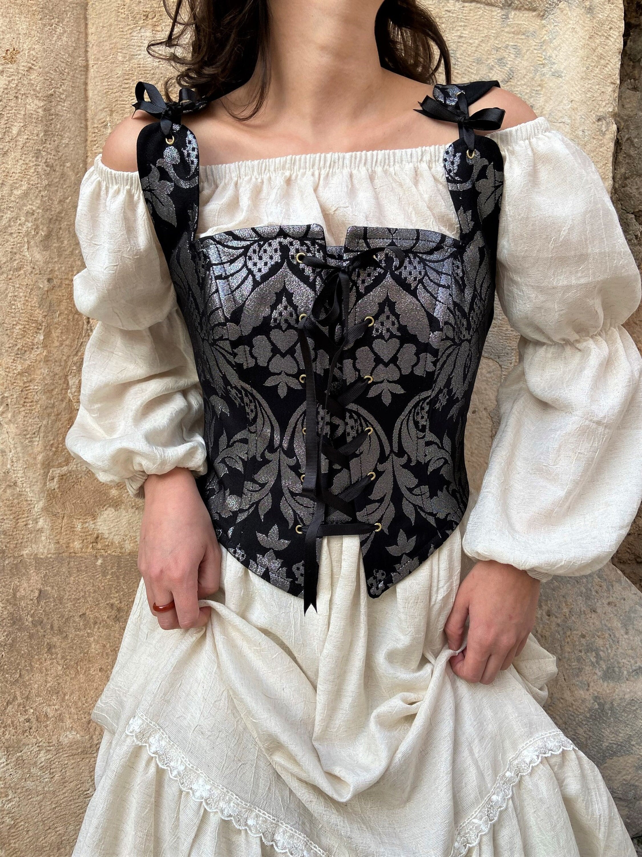 Renaissance Corset, Peasant Bodice, Ren Fair Corset, Corset Stays