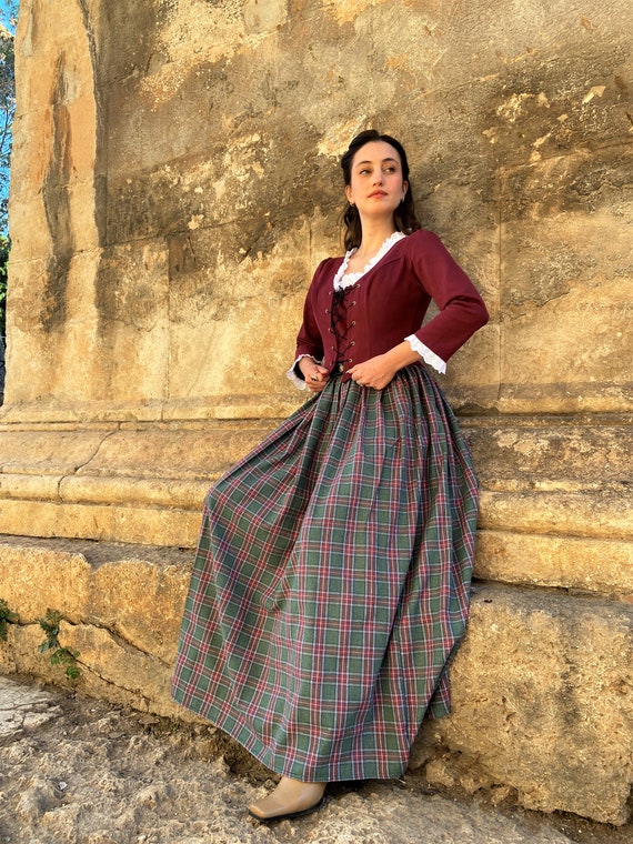 İnspired Historical Scottish Skirt, Gathered Skirt, Skirt Inspired