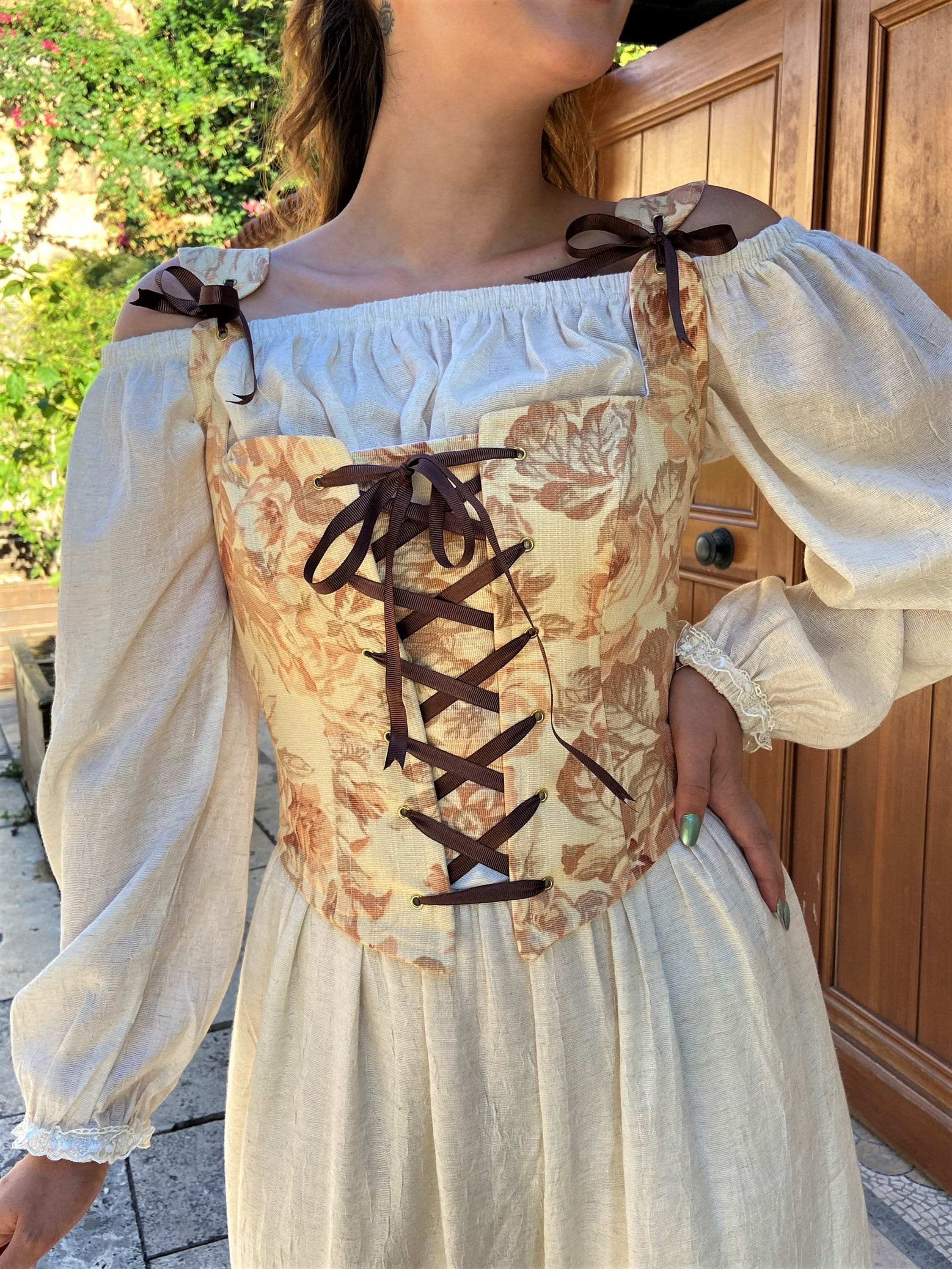 Renaissance Corset Bodice Stays in Red Maroon and Gold, Ren Fair Corset,  Corset Stays, Handmade Corset Top, Medieval Corset, Made to Measure -   Canada