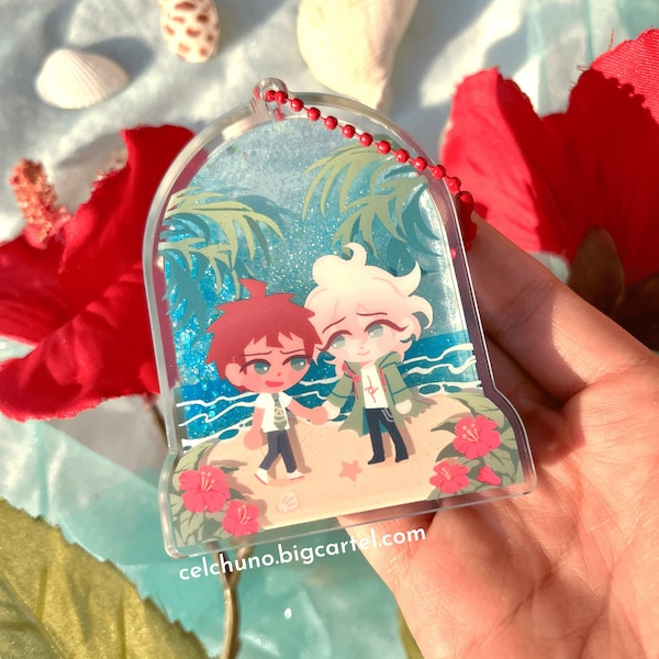 DANGANRONPA Komahina Beach Liquid Glitter Shaker Charm