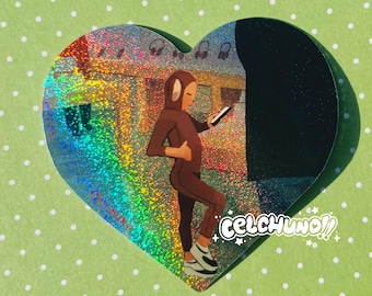 Gay Little Monkey at the Apple Store Meme Holographic Glitter Sticker