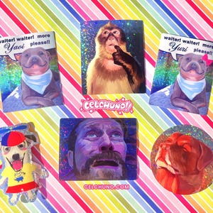 Silly Sticker Collection Propeller Hat Dog Yaoi Yuri Thinking Monkey Funny Gift