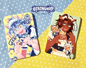 TWISTED WONDERLAND Leona Kingscholar and Idia Shroud Catboy Maid Photocards