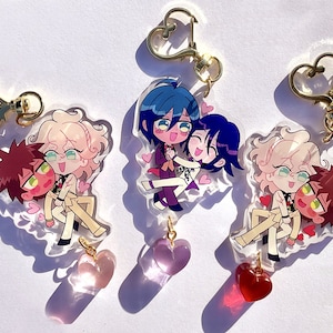 DANGANRONPA Anniversary Komahina Saiouma Gummy Heart Ship Charms Gift Anime Manga Keychain