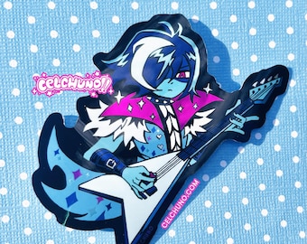 Deltarune Kris Dreemurr Raise up Your Bat Shiny Mirror Sticker