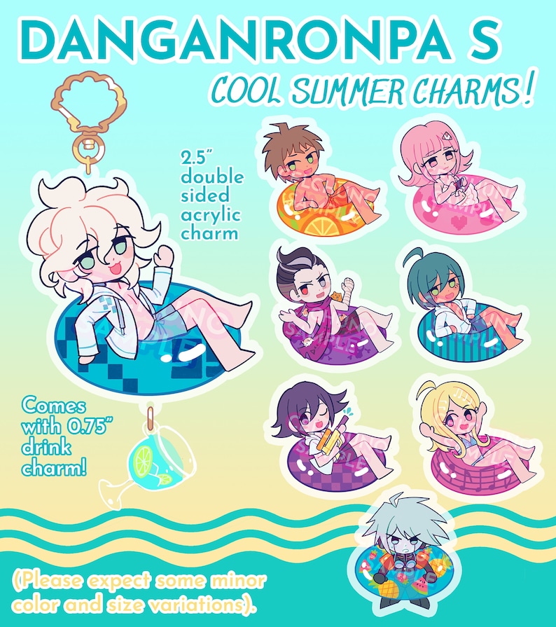 DANGANRONPA S Summer Acrylic Charms