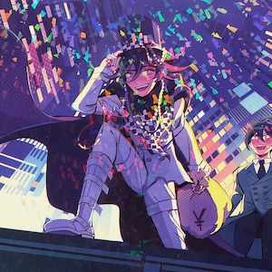 DANGANRONPA V3 HOLOGRAPHIC Saiouma Phantom Thief Print Shuichi Saihara Kokichi Ouma Poster Wall Art Anime Manga Gift