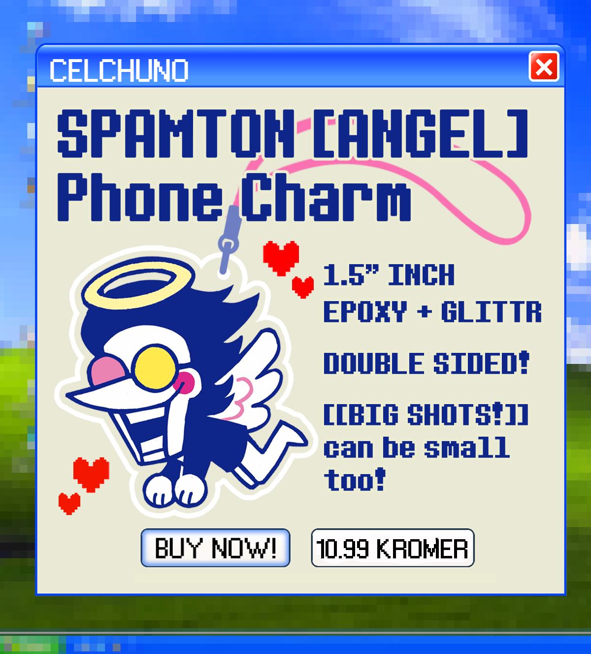 Deltarune Spamton Angel Phone Charm
