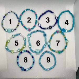 Blauwe kralen armbanden | Handgemaakte Armbanden | Aanpasbaar