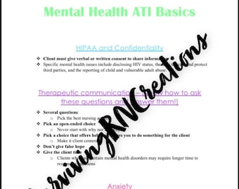 Mental Health ATI Basic Proctored Review