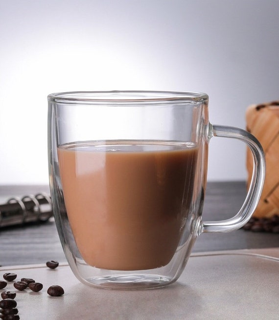 Double Walled Glass Coffee Cups Heat Resistant Drinking Cups