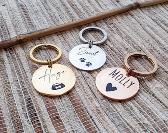 Custom Round Pet Tag, Personalized Dog ID Tag, Pet Jewelry, Gift For Dog
