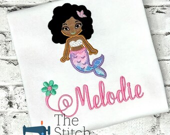 Personalized African American Mermaid Shirt: Under the Sea Birthday