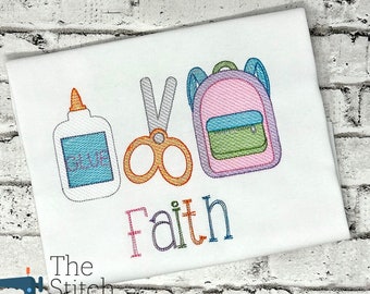 Personalized First Day of School Shirt: Embroidered Boutique Style