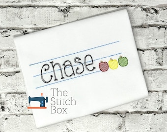 Personalized First Day of School Shirt: Embroidered Boutique Style