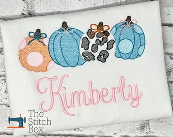 Personalized Embroidered Pumpkin Shirt: Girls Fall Outfit