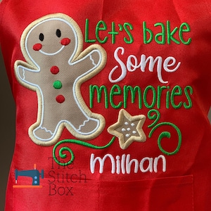 Kids Christmas Apron, Kids Baking Apron, Personalized Lightweight Apron, Kids Holiday Apron, Toddler Apron