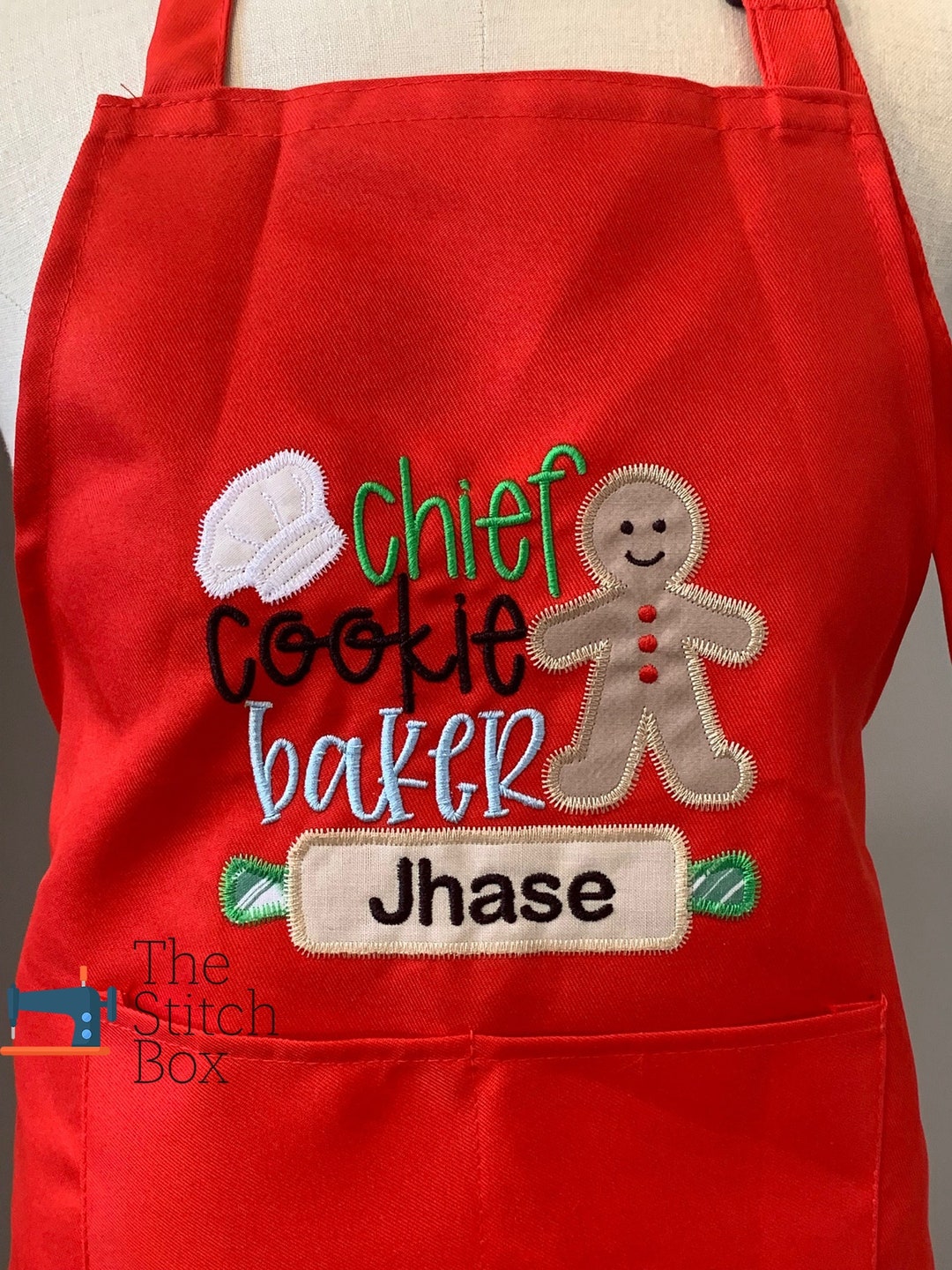 Kids Christmas Apron, Kids Baking Apron, Personalized Lightweight Apron