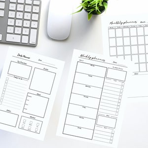 Editable Daily Planner, Weekly Planner, Monthly Planner Bundle | To Do List | Printable Planner, Digital Planner, Digital file